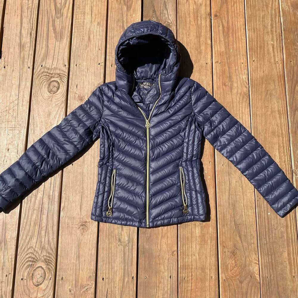 Michael Kors Packable Down Fill Jacket Size XS Navy Blue